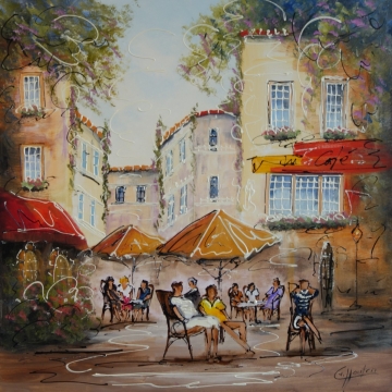 Schilderij stadsgezicht 100x100