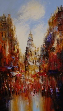 Schilderij stadsgezicht 70x120