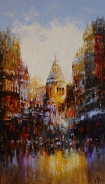 Schilderij stadsgezicht 70x120