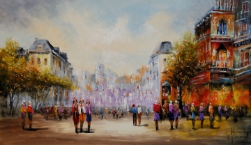 Schilderij stadsgezicht 70x120