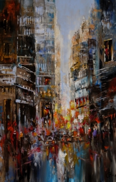 Schilderij stadsgezicht 80x120