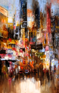 Schilderij stadsgezicht 80x120