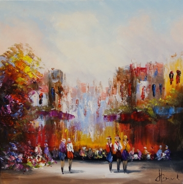 Schilderij stadsgezicht 60x60