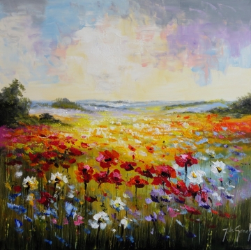 Schilderij landschap 100x100