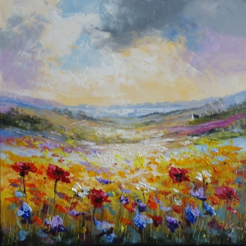 Schilderij landschap 70x70