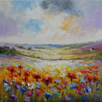 Schilderij landschap 70x70