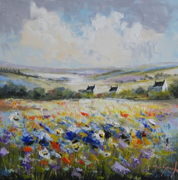 Schilderij landschap Toscane 70x70