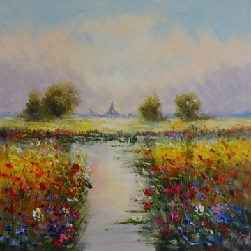 Schilderij landschap 100x100