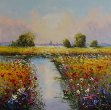 Schilderij landschap 100x100
