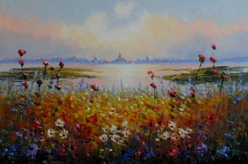 Schilderij landschap 100x150