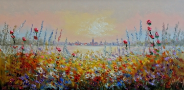 Schilderij landschap 70x140
