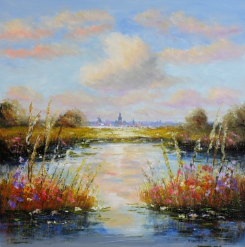 Schilderij landschap 100x100
