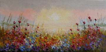 Schilderij landschap 70x140