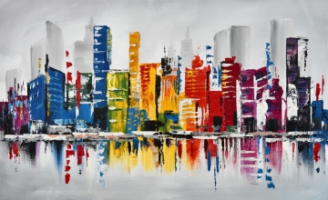 Schilderij skyline 74x120