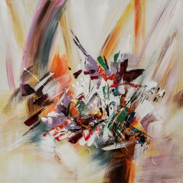 schilderij abstract kleurrijk 100x100