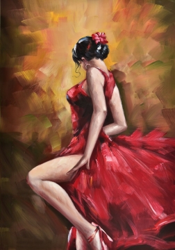 Schilderij vrouw 74x100