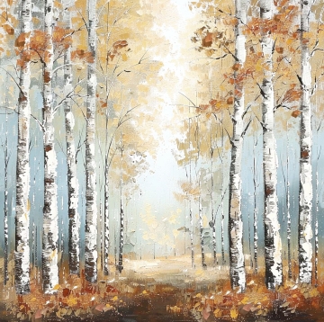 Schilderij bomenlaan 100x100