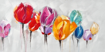 Schilderij tulpen 70x140