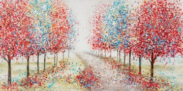 Schilderij bomenlaan 70x140