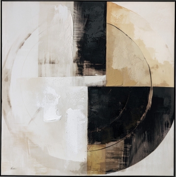 Schilderij abstract vlakken cirkel 2 100x100