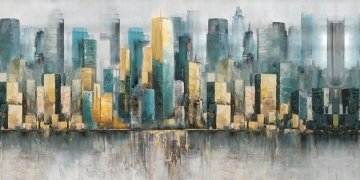 Schilderij skyline 70x140