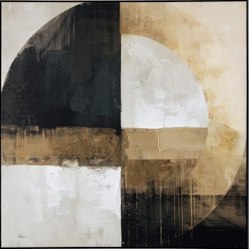 Schilderij abstract vlakken cirkel 1 100x100