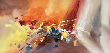 Schilderij abstract 70x140