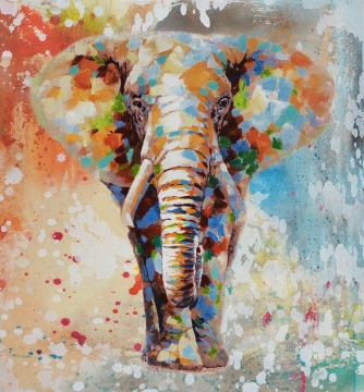 Schilderij olifant 100x100 