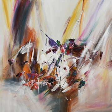 schilderij abstract kleurrijk 100x100