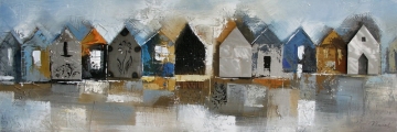 Schilderij huisjes 50x150