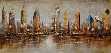 Schilderij skyline 70x140