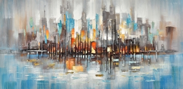 Schilderij skyline 70x140