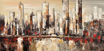 Schilderij skyline 70x140