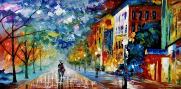 Schilderij modern stadsgezicht 70x140