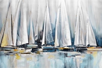 Schilderij zeilboten 74x120