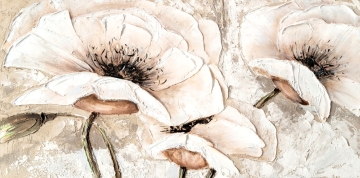 Schilderij bloemen 70x140
