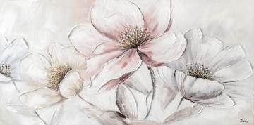 Schilderij bloemen 70x140