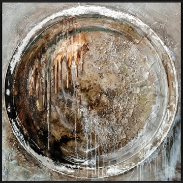 Schilderij abstract cirkel 100x100