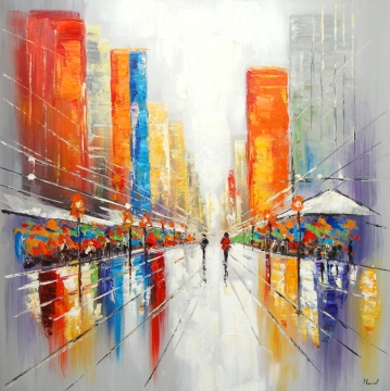Schilderij stadsgezicht 100x100