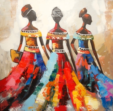 Schilderij afrikaanse vrouwen 100x100