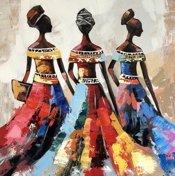 Schilderij afrikaanse vrouwen 100x100
