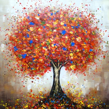 Schilderij levensboom 100x100