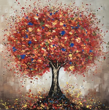 Schilderij levensboom 100x100