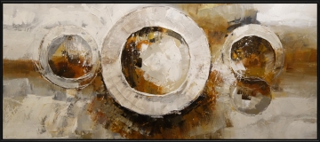 Schilderij abstract cirkels 80x180