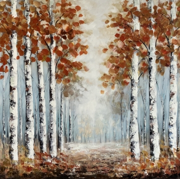 Schilderij bomenlaan 100x100