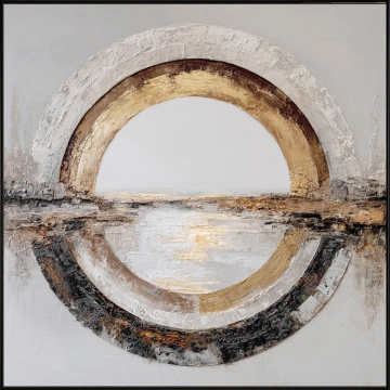 Schilderij abstract cirkel 100x100