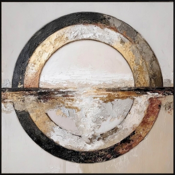 Schilderij abstract cirkel 100x100