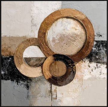 Schilderij cirkels 100x100