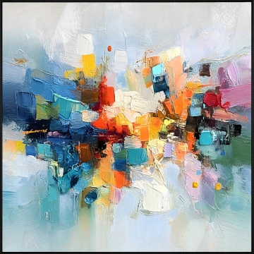 Schilderij kleurrijk 100x100