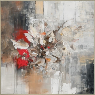Schilderij abstract met lijst 100x100 Schilderij abstract met lijst 100x100